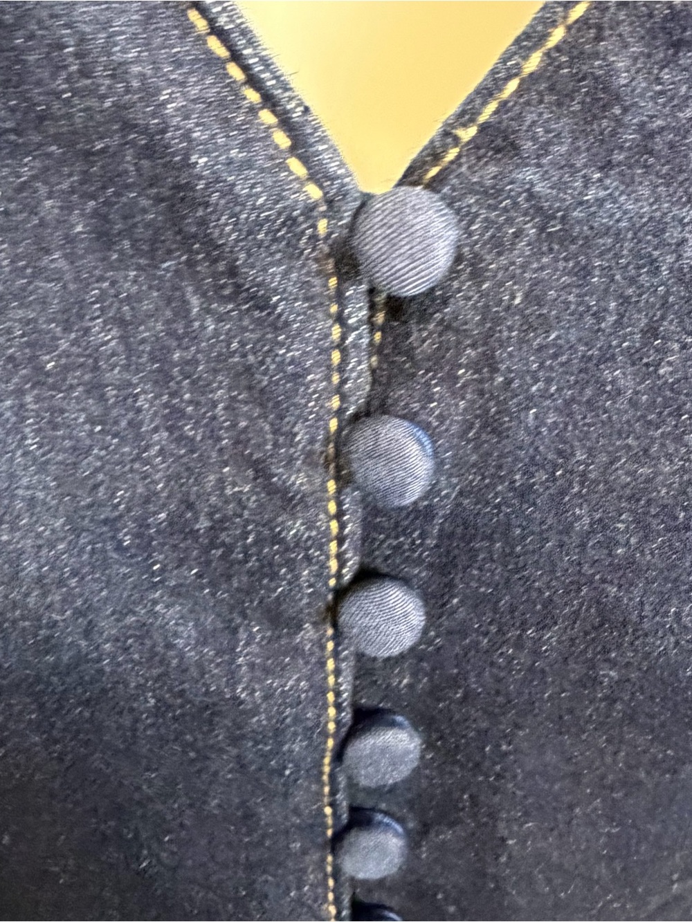 Emerson Lang Dark Denim Vest Stretch Western Boho Festival Fitted Size M NEW - Picture 8 of 12